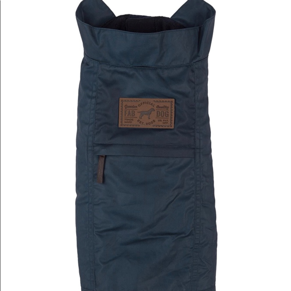 Fab Dog Waxed  Utility Dog Coat Slate Blue (8") MSRP $42